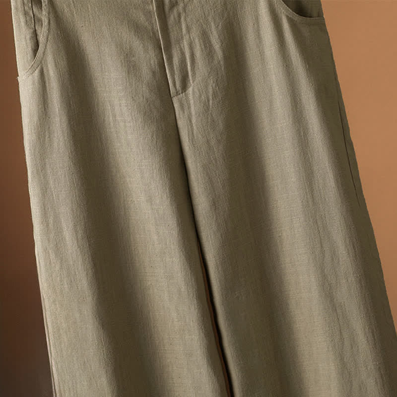 Nimara Ritual Summer Minimalist Button-Up Solid Women's Harem Pants With Pockets