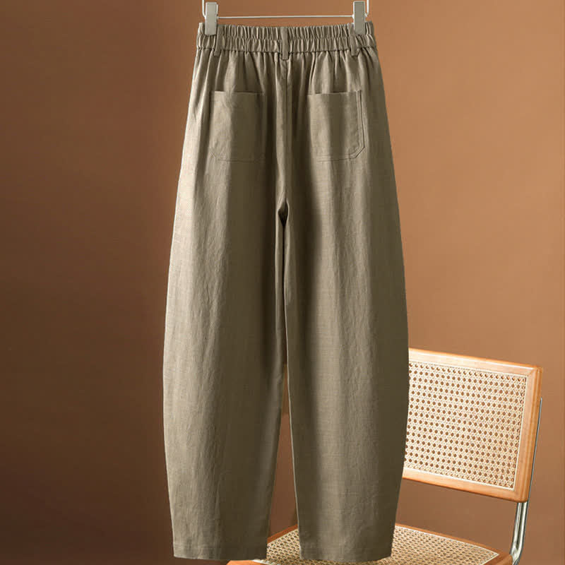 Nimara Ritual Summer Minimalist Button-Up Solid Women's Harem Pants With Pockets