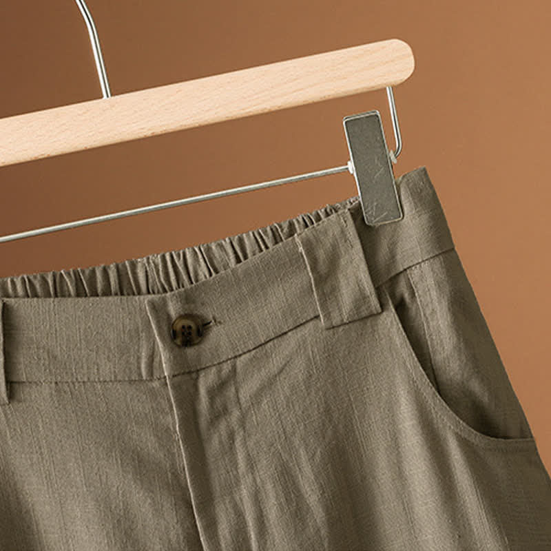 Nimara Ritual Summer Minimalist Button-Up Solid Women's Harem Pants With Pockets
