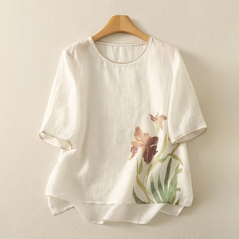 Nimara Ritual Summer Floral Print Women's Short Sleeve T-Shirts