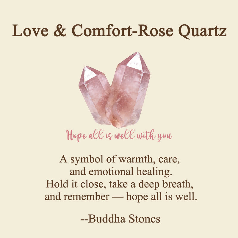 Nimara Ritual Hope All Is Well With You Natural Rose Quartz Palm Stone Compassion Crystal Decor