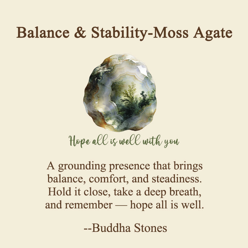 Nimara Ritual Hope All Is Well With You Natural Moss Agate Palm Stone Growth Crystal Decor