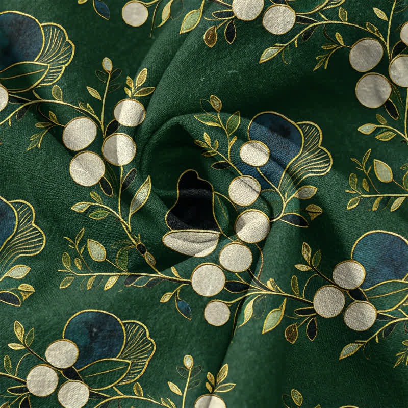Nimara Ritual Cotton Floral Berry Pattern Men's Short Sleeve Half Button Shirt
