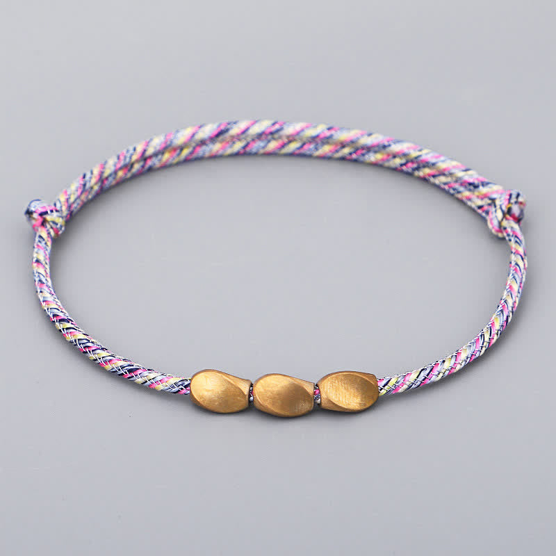 Nimara Ritual Multiple Colors String Golden Copper Beads Balance Bracelet