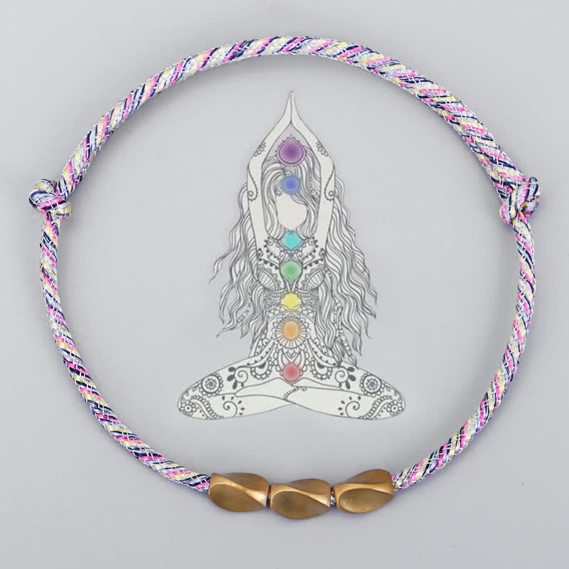 Nimara Ritual Multiple Colors String Golden Copper Beads Balance Bracelet