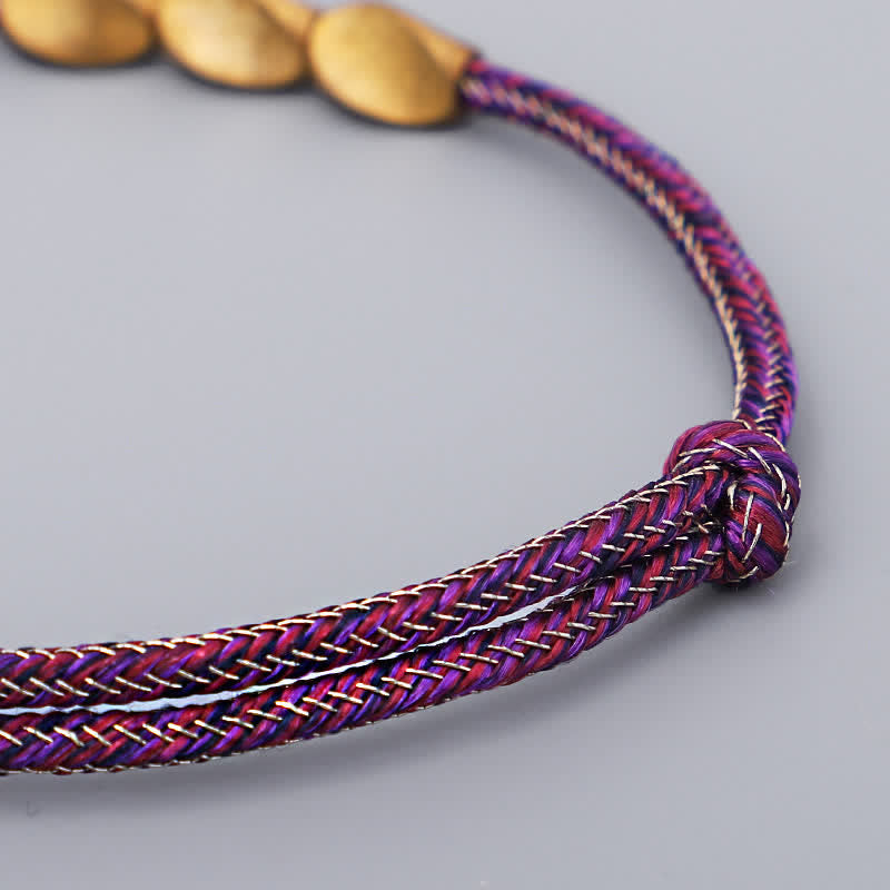 Nimara Ritual Multiple Colors String Golden Copper Beads Balance Bracelet