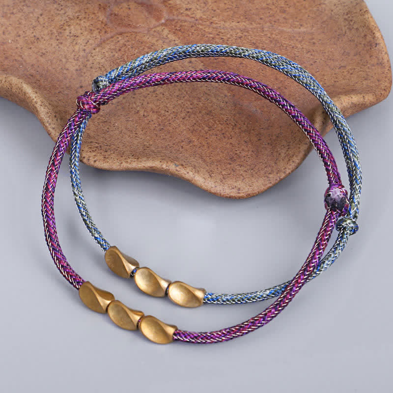 Nimara Ritual Multiple Colors String Golden Copper Beads Balance Bracelet