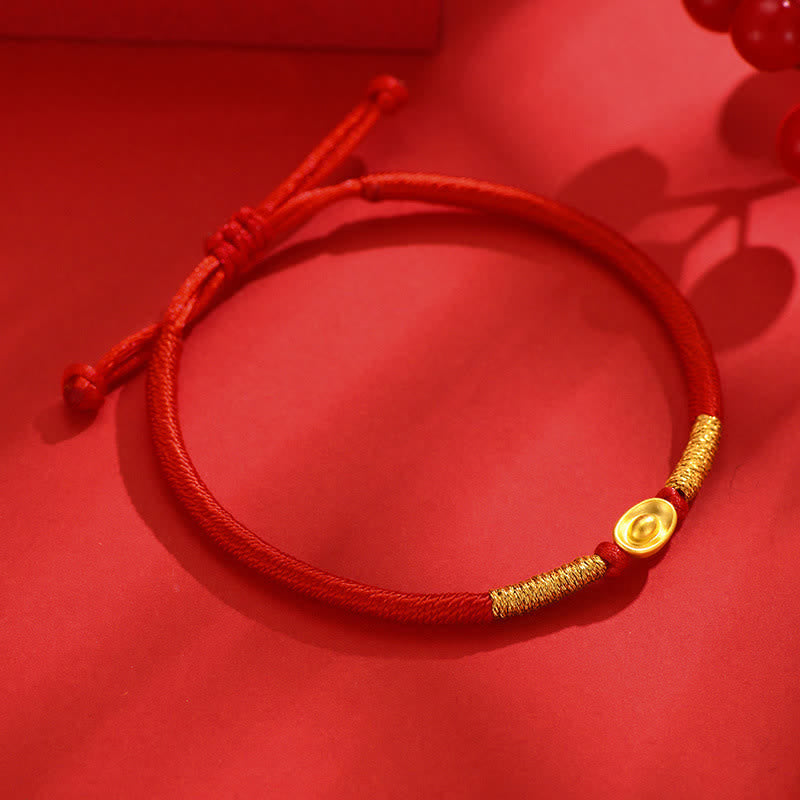 Nimara Ritual Yuanbao Red String Braided Luck Bracelet