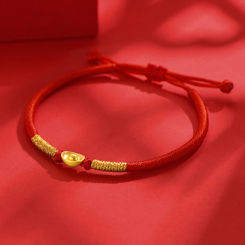 Nimara Ritual Yuanbao Red String Braided Luck Bracelet