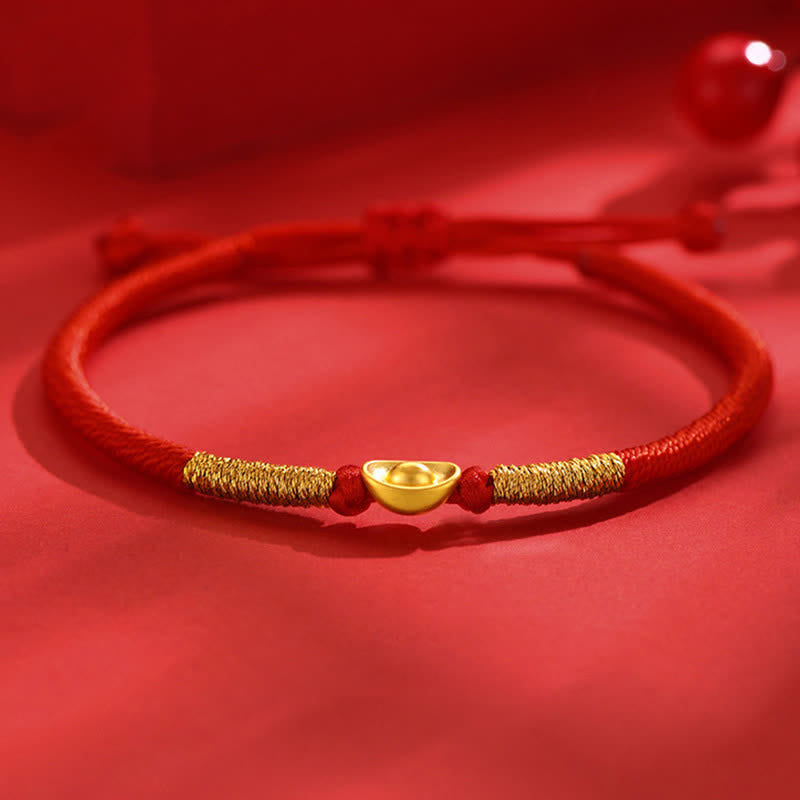 Nimara Ritual Yuanbao Red String Braided Luck Bracelet