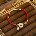 Nimara Ritual White Jade Red String Fu Character Braided Blessing Bracelet