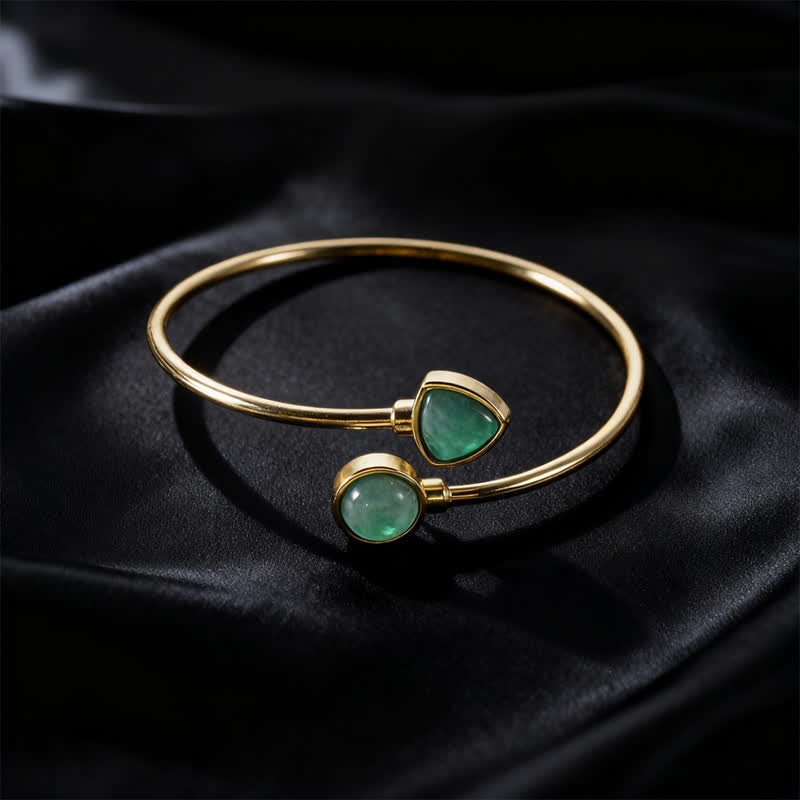 Nimara Ritual Amazonite Various Crystals Positive Open Adjustable Cuff Bracelet