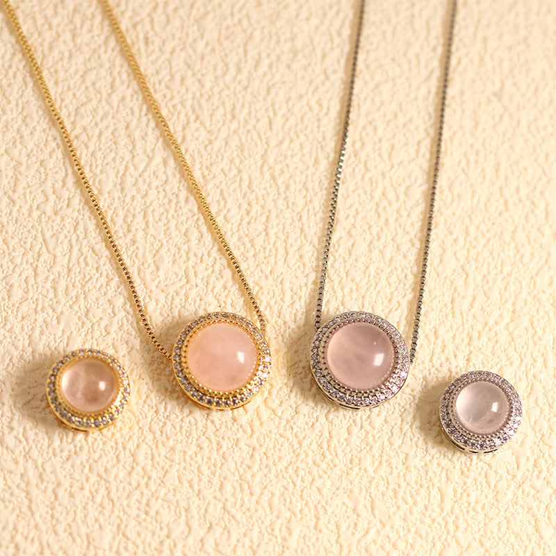 Nimara Ritual Natural Rose Quartz Multiple Crystal Bead Inlay Healing Necklace