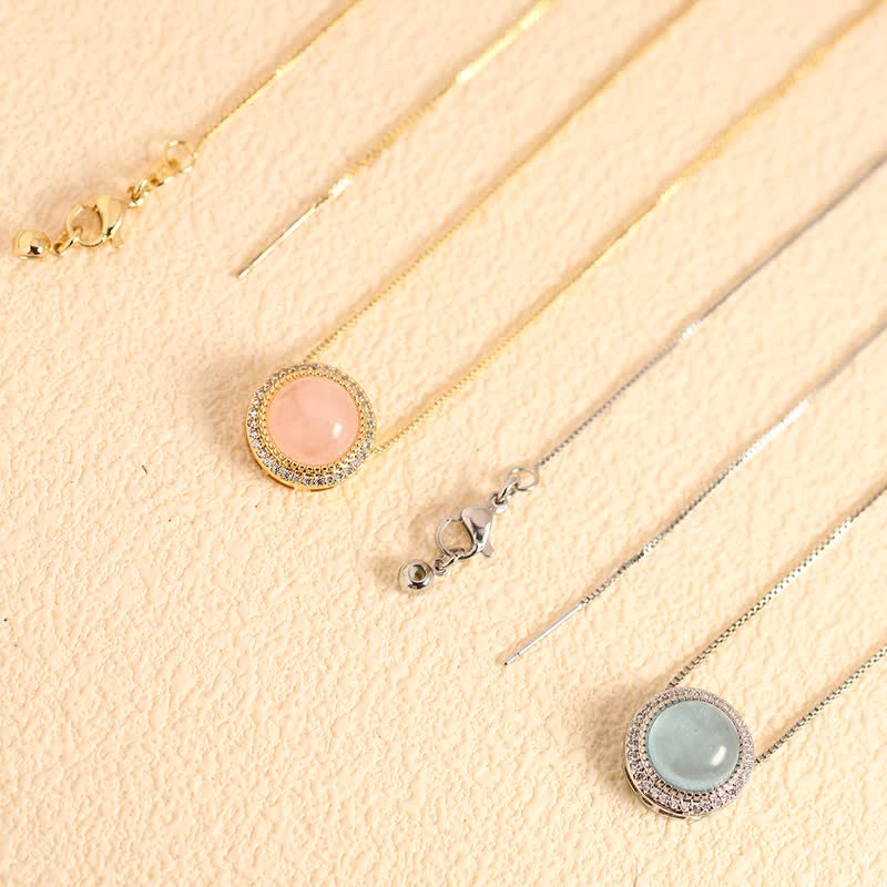 Nimara Ritual Natural Rose Quartz Multiple Crystal Bead Inlay Healing Necklace