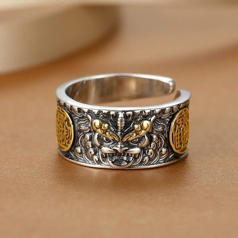 Nimara Ritual Pixiu Wide Copper Open Luck Ring