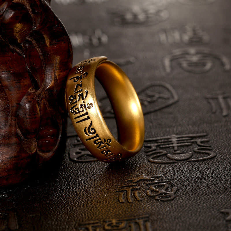 Nimara Ritual Six True Words 'Om Mani Padme Hum' Adjustable Purity Ring