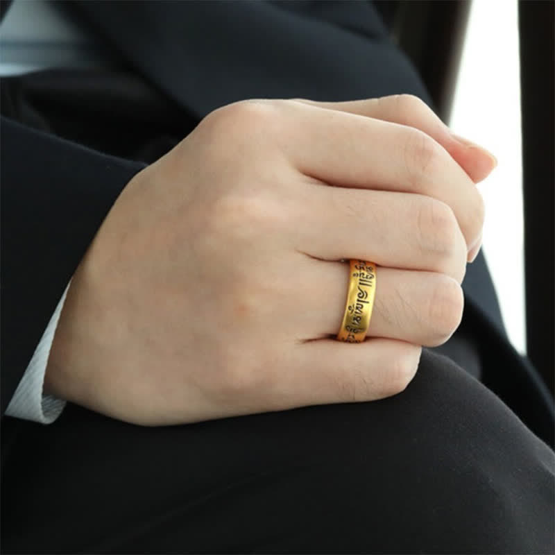 Nimara Ritual Six True Words 'Om Mani Padme Hum' Adjustable Purity Ring