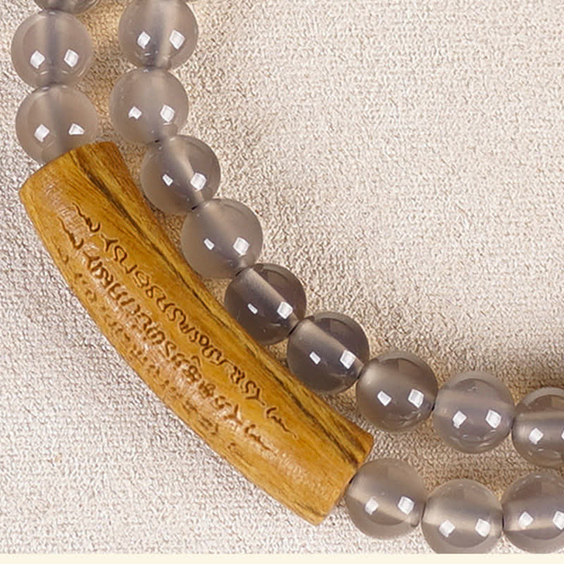 Nimara Ritual Red Agate Green Aventurine Five Buddhist Precepts Double Wrap Balance Bracelet