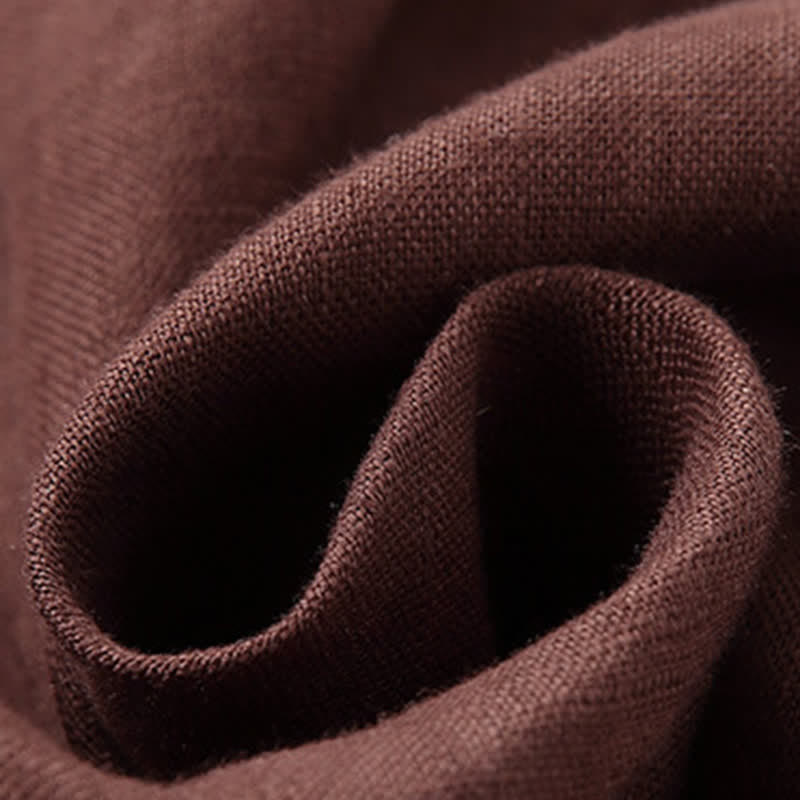 Nimara Ritual Spring Summer Minimalist Button-Up Solid Linen Men's Elbow-Length Sleeve Shirt