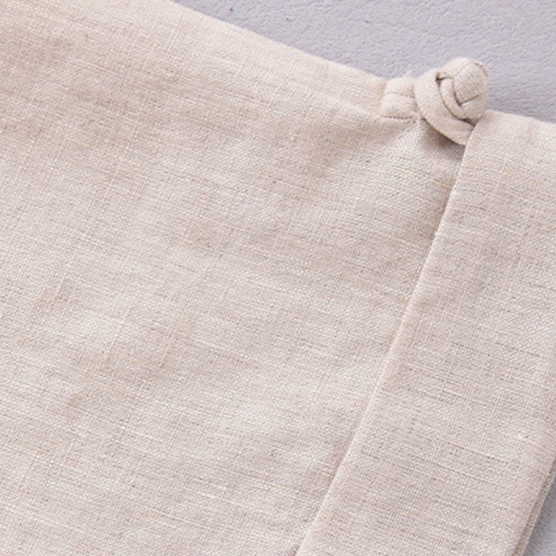 Nimara Ritual Spring Summer Minimalist Button-Up Solid Linen Men's Elbow-Length Sleeve Shirt