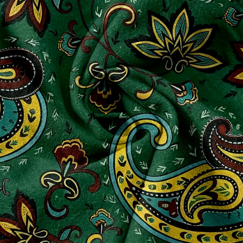 Nimara Ritual Pure Cotton Paisley Floral Pattern Women's Elastic Waist Harem Pants With Pockets