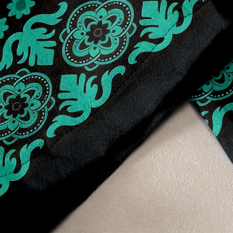 Nimara Ritual Pure Cotton Mandala Pattern Women's Elastic Waist Pants With Pockets