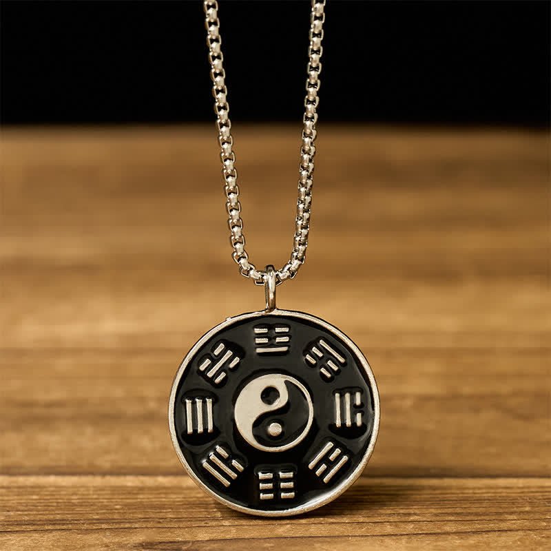 Nimara Ritual Yin Yang Bagua Titanium Steel Balance Necklace Pendant