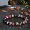 Self Confidence and Protection Red Tiger Eye Colorful Bead Bracelet