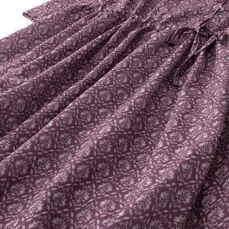 Nimara Ritual Summer Drawstring Button-Up Floral Print Women's Short Sleeve Dress With Pockets