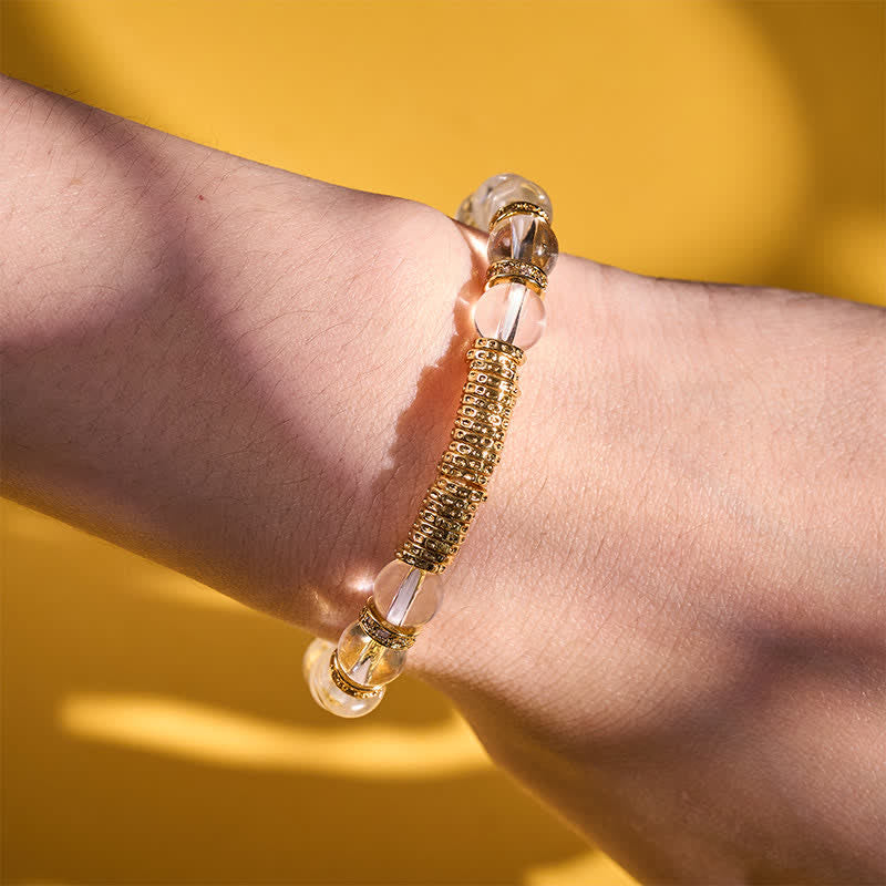Nimara Ritual Natural Clear Quartz Citrine Money For The Journey Protection Bracelet
