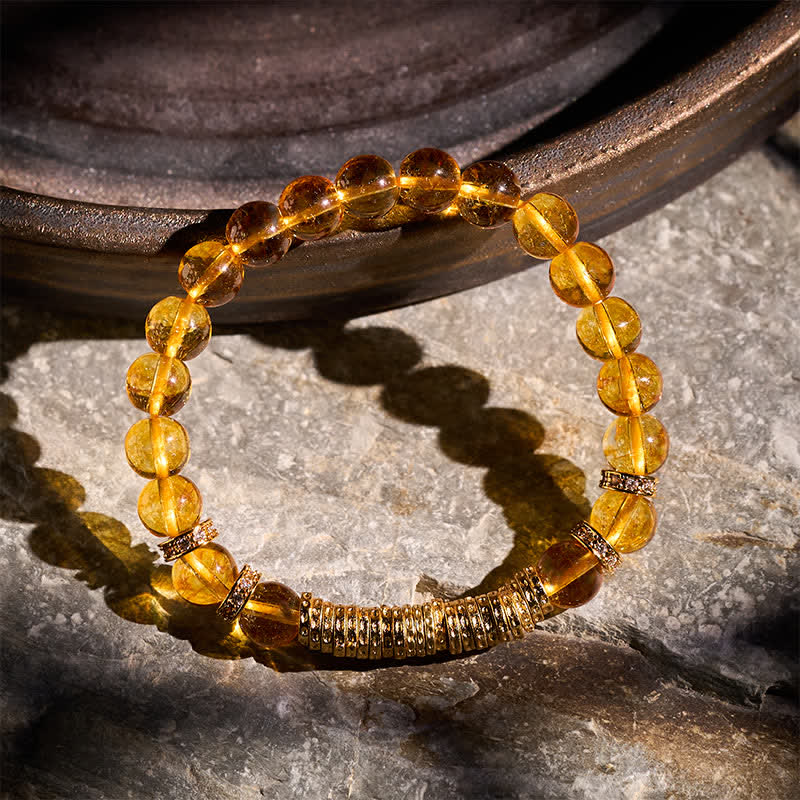 Nimara Ritual Natural Clear Quartz Citrine Money For The Journey Protection Bracelet