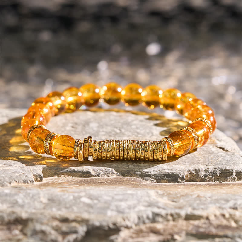 Nimara Ritual Natural Clear Quartz Citrine Money For The Journey Protection Bracelet