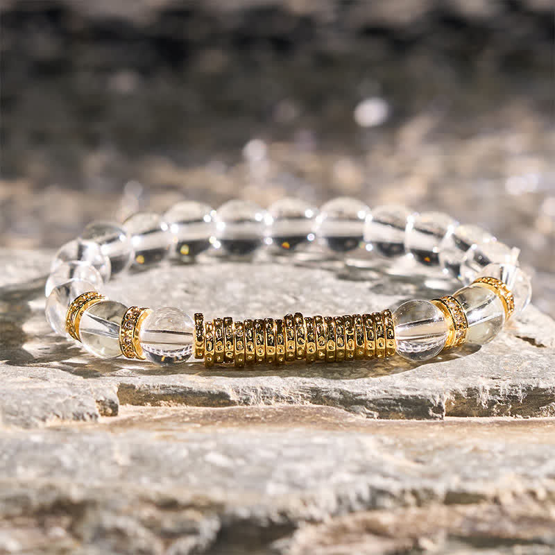 Nimara Ritual Natural Clear Quartz Citrine Money For The Journey Protection Bracelet