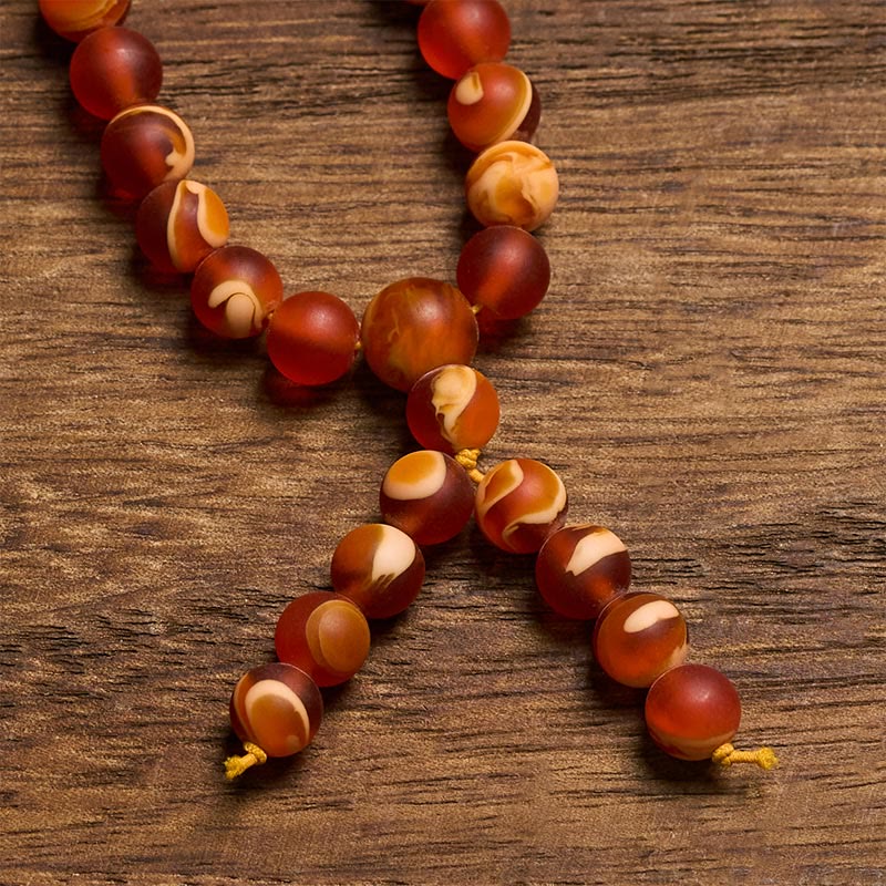 Nimara Ritual 108 Tibetan Amber Round Beads Clear Anxiety Mala
