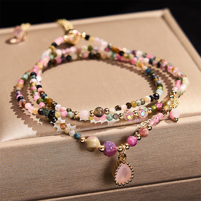 Nimara Ritual Natural Tourmaline Triple Wrap Positive Bracelet
