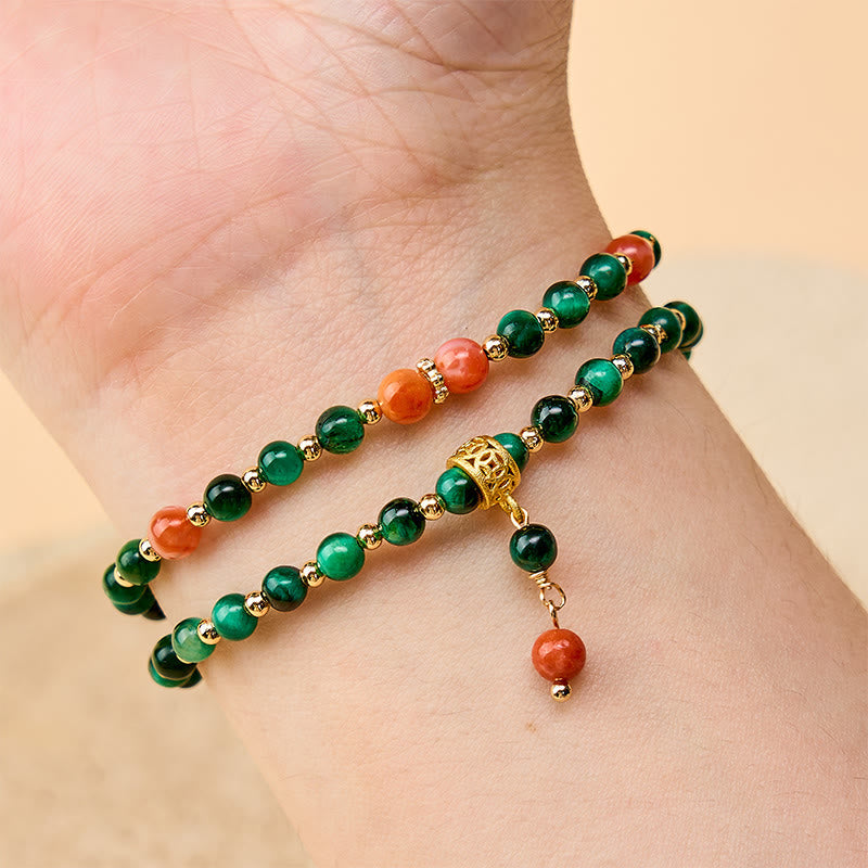 Nimara Ritual Natural Green Tiger Eye Double Wrap Strength Bracelet