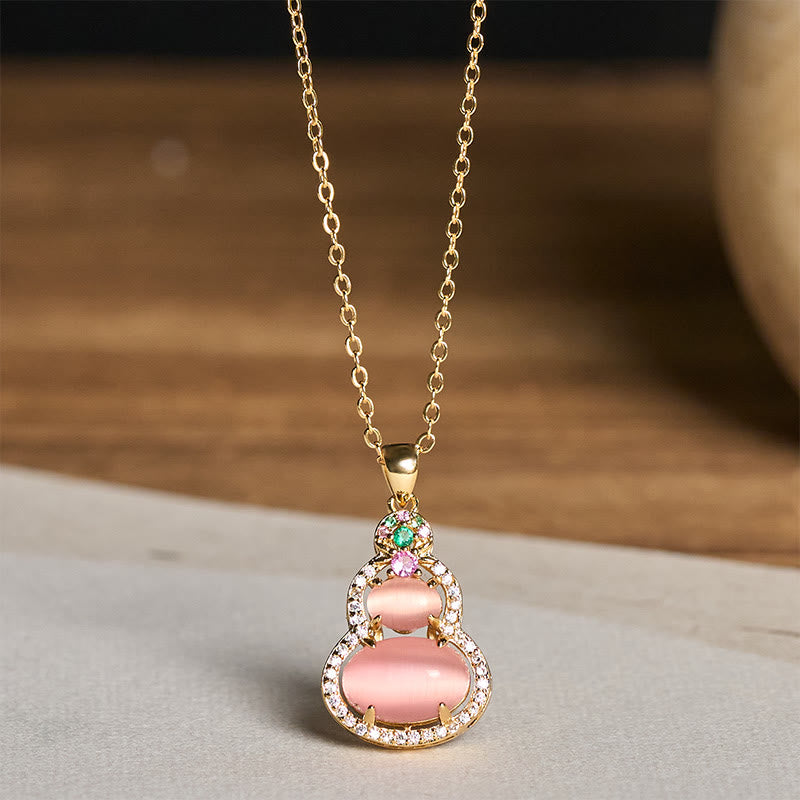 Nimara Ritual Pink Chalcedony Gourd Optimism Necklace Pendant