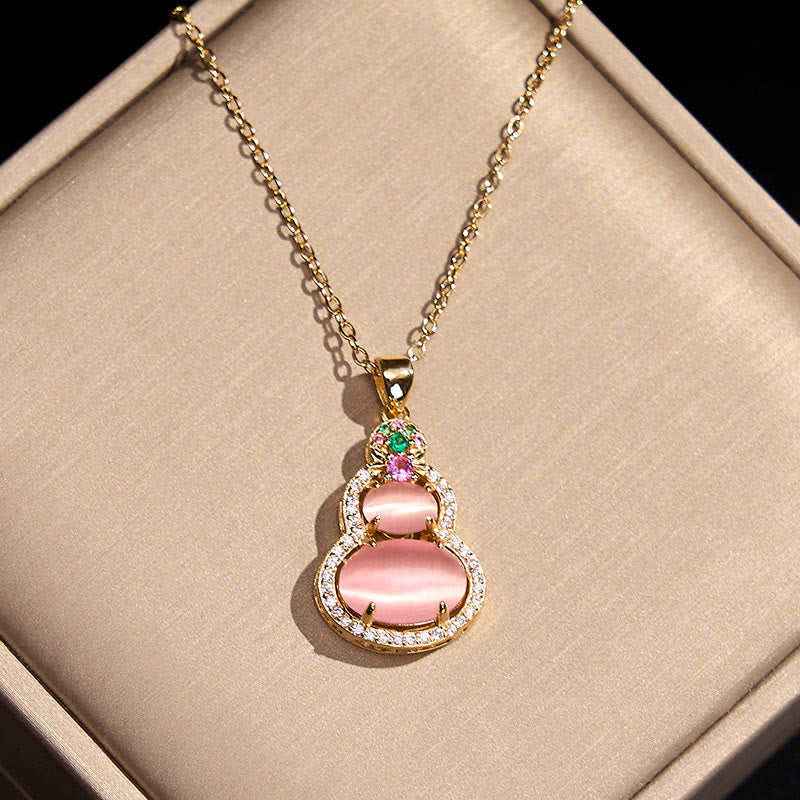 Nimara Ritual Pink Chalcedony Gourd Optimism Necklace Pendant