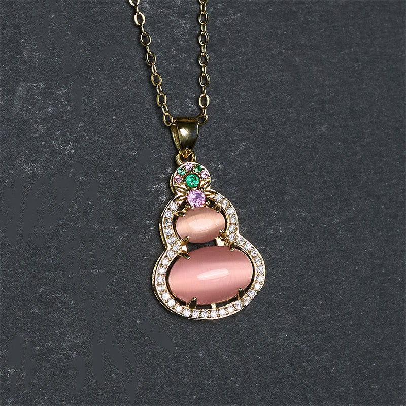 Nimara Ritual Pink Chalcedony Gourd Optimism Necklace Pendant