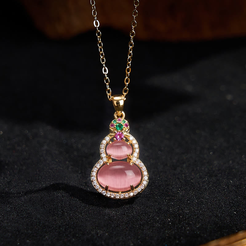 Nimara Ritual Pink Chalcedony Gourd Optimism Necklace Pendant