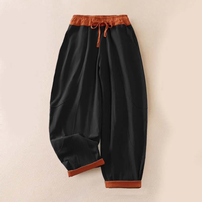 Nimara Ritual Spring Casual Drawstring Solid Cotton Women's Harem Pants With Pockets