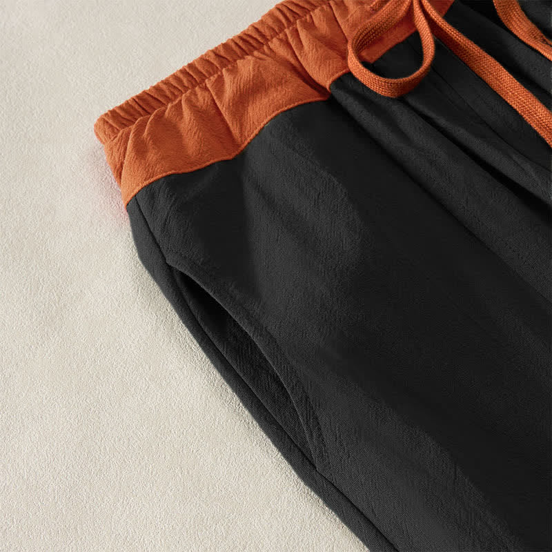 Nimara Ritual Spring Casual Drawstring Solid Cotton Women's Harem Pants With Pockets