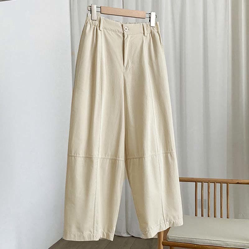 Nimara Ritual Summer Casual Button-Up Solid Women's Harem Pants With Pockets