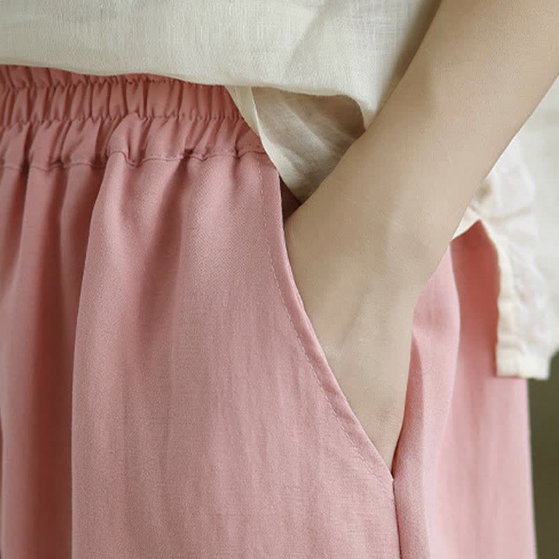Nimara Ritual Summer Casual Solid Women's Tapered Pants With Pockets