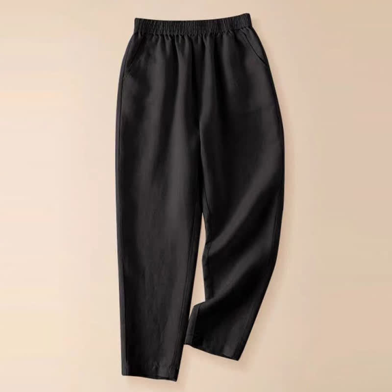 Nimara Ritual Summer Casual Solid Women's Tapered Pants With Pockets