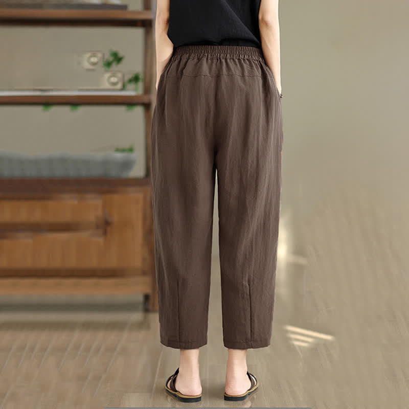 Nimara Ritual Summer Casual Solid Women's Tapered Pants With Pockets