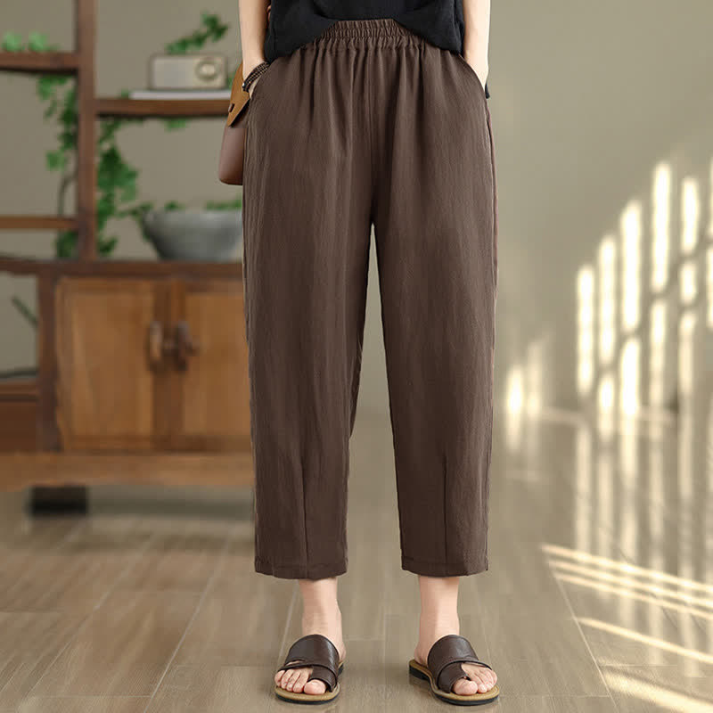 Nimara Ritual Summer Casual Solid Women's Tapered Pants With Pockets