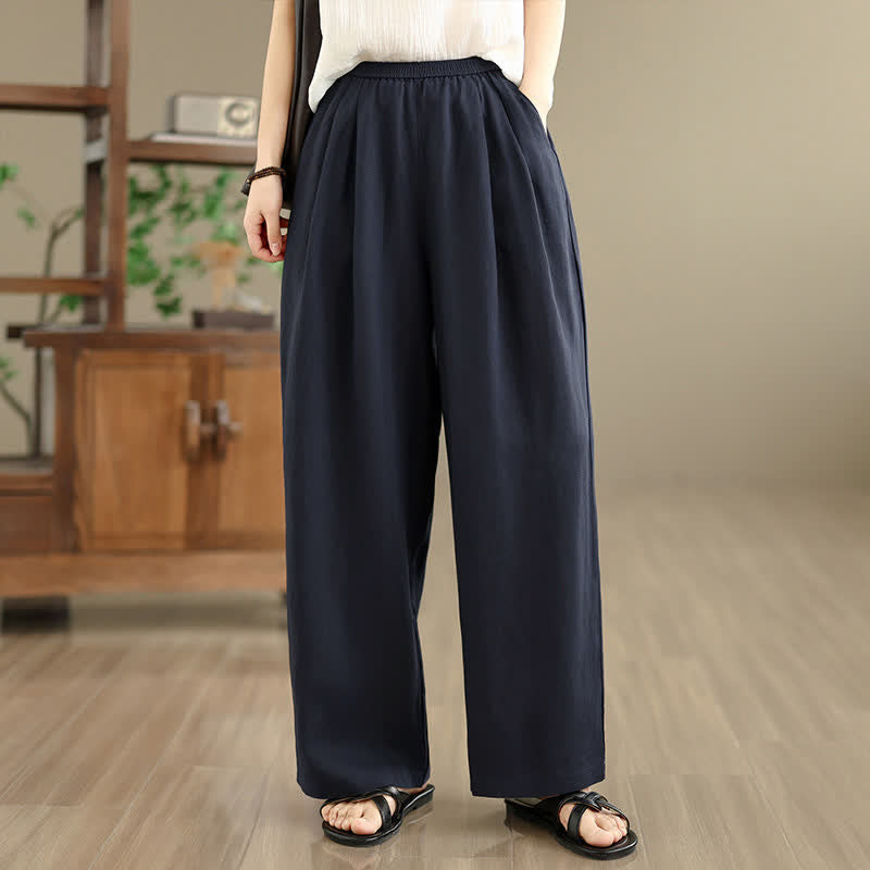 Nimara Ritual Summer Minimalist Pleated Solid Women's Harem Pants With Pockets