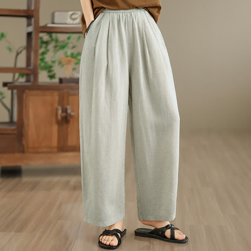Nimara Ritual Summer Minimalist Pleated Solid Women's Harem Pants With Pockets