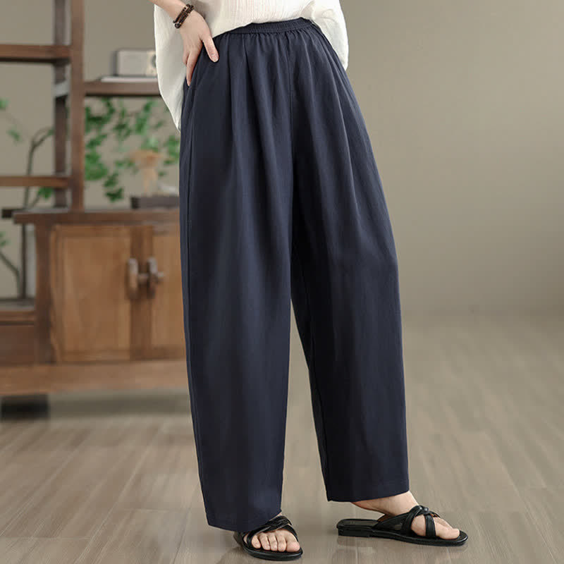 Nimara Ritual Summer Minimalist Pleated Solid Women's Harem Pants With Pockets